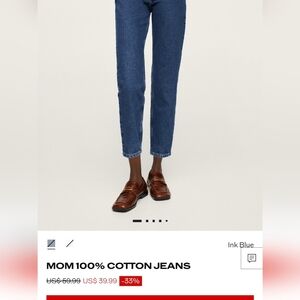 Nwot Ink Blue Mom Jeans
